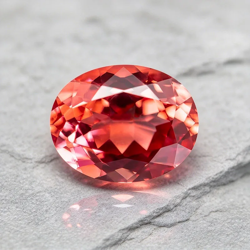 Oval Cut Lab Grown Padparadscha Sapphire Sunset Orange with AGL Certificate for Jewelry Making 2