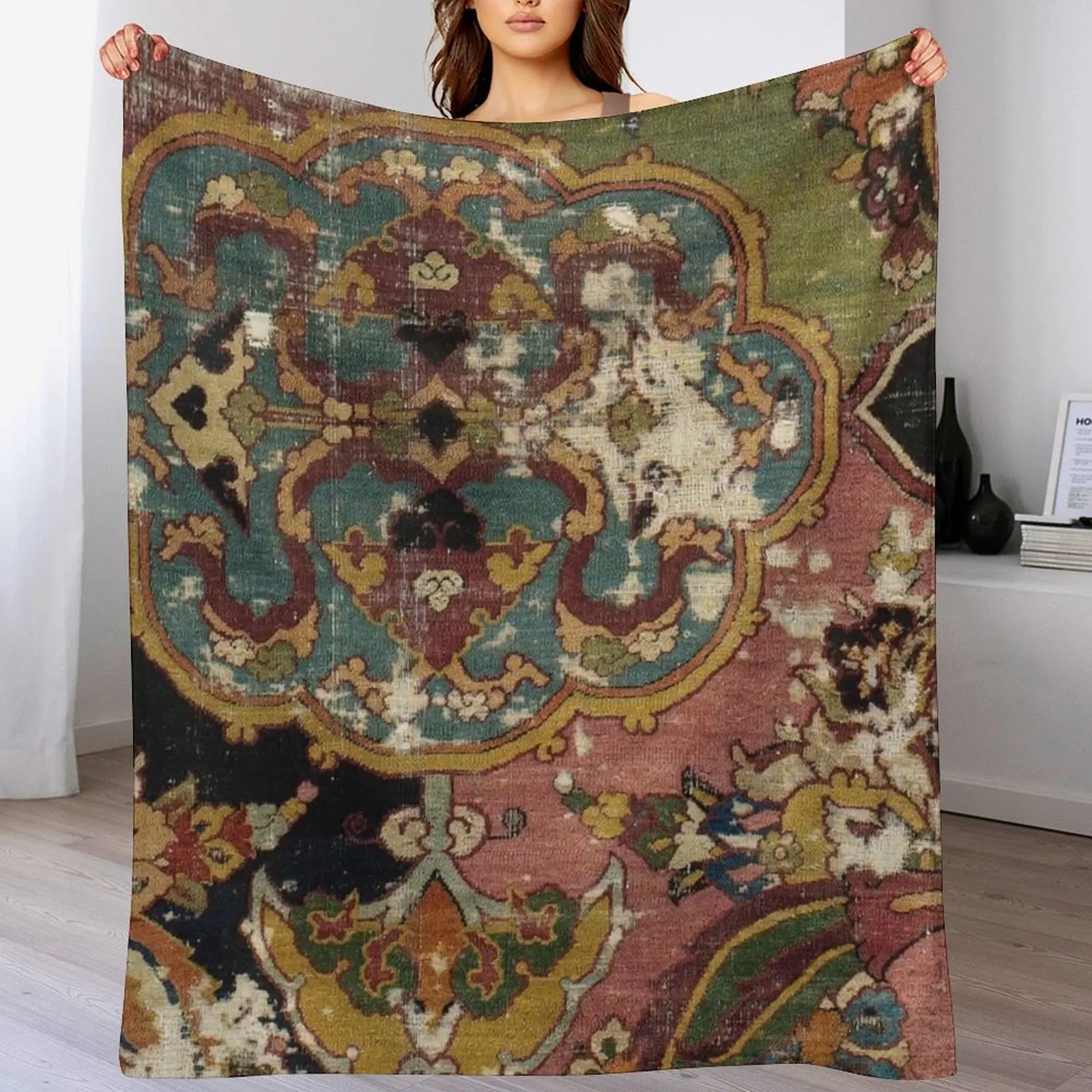 

Antique Kilim 12 Throw Blanket Warm Throw Blanket Gift for Anniversary