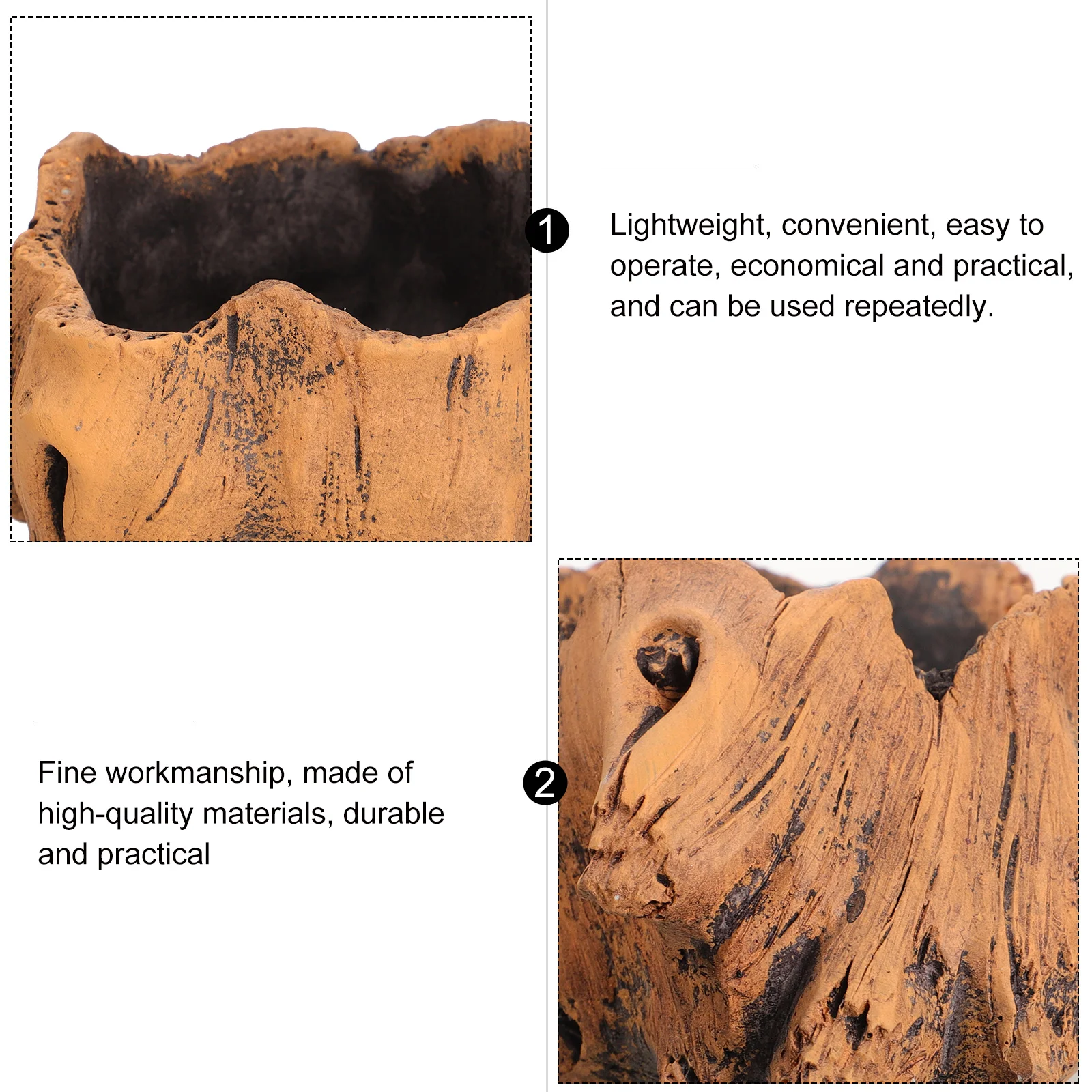 2 Pcs Flowerpot Terrarium Plant Container Decor Succulent Planter Ornament Succulents Artificial