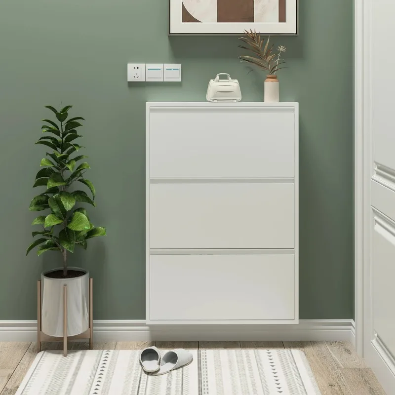 hh-Ultra Thin Shoe Cabinet Steel Household Doorway Hanging Metal Shoe Cabinet Large Capacity Sapateira Living Room Furniture^