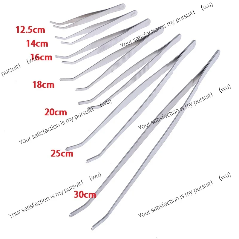 Stainless Multifuctional Steel Elbow Tweezers Aquarium Clear Clip Tool Medical Repair Tools 12.5/14/16/18/20/25/30cm
