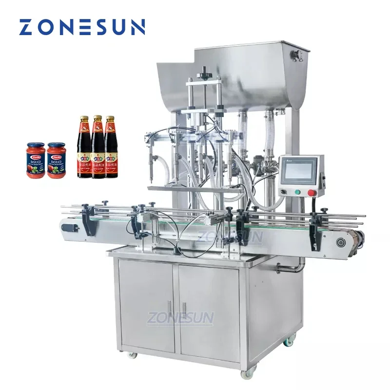 ZONESUN Automatic Beverage Production Line Cans Beer Arequipe Honey Paste Oil Filling Machine Supplier