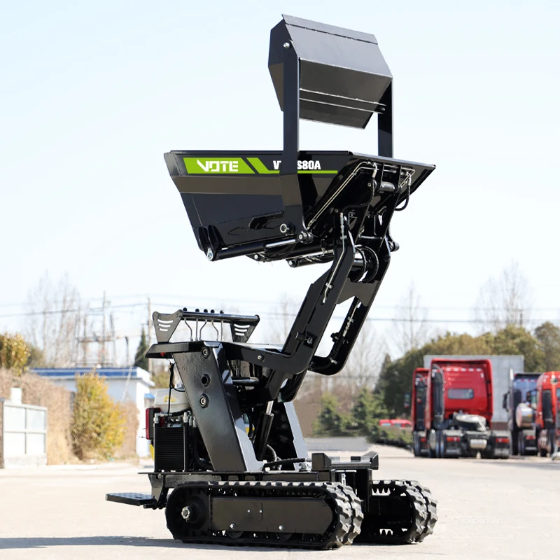Customized Self-Loading Mini Site Dumper Tracked Crawler Dumper 800kg Payload for Construction and Agricultural Use