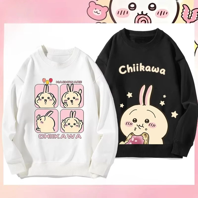 

Unisex Long Sleeve Hoodie Casual Sweatshirt with Loose Fit chiikawa cute Print Comfortable Cozy Trendy for Daily Wear sweater