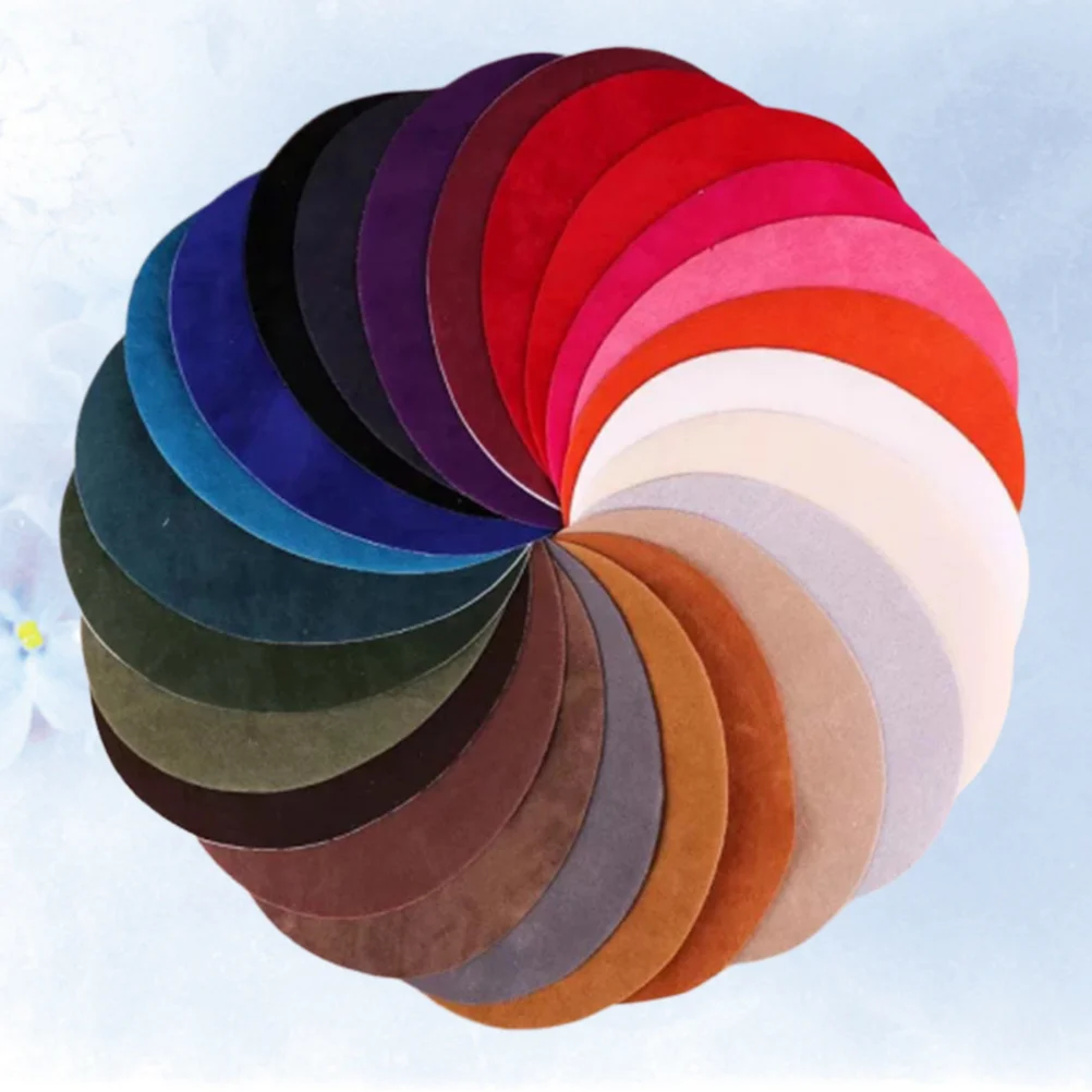 

25 pcs Back Adhesive Cloth Patches Suede Fabric Oval Diy Iron On Repair Kit For Jeans Sweater Elbow Protector Clothes Mending
