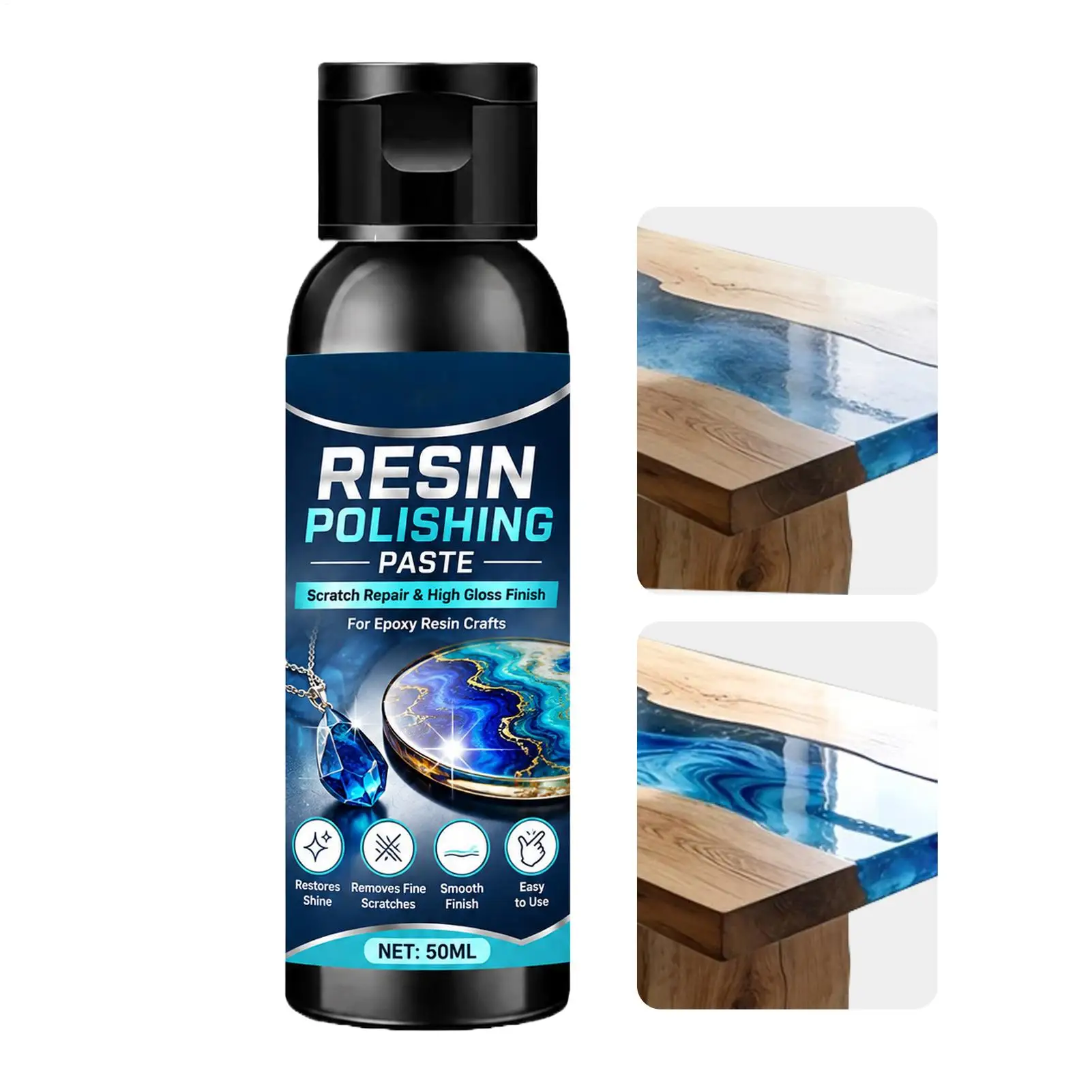 50ml Resin Polishing Sanding Paste Gentle Long Lasting Polish Compound For DIY Resin Crafts Glass Watch Home Workshop Indoor