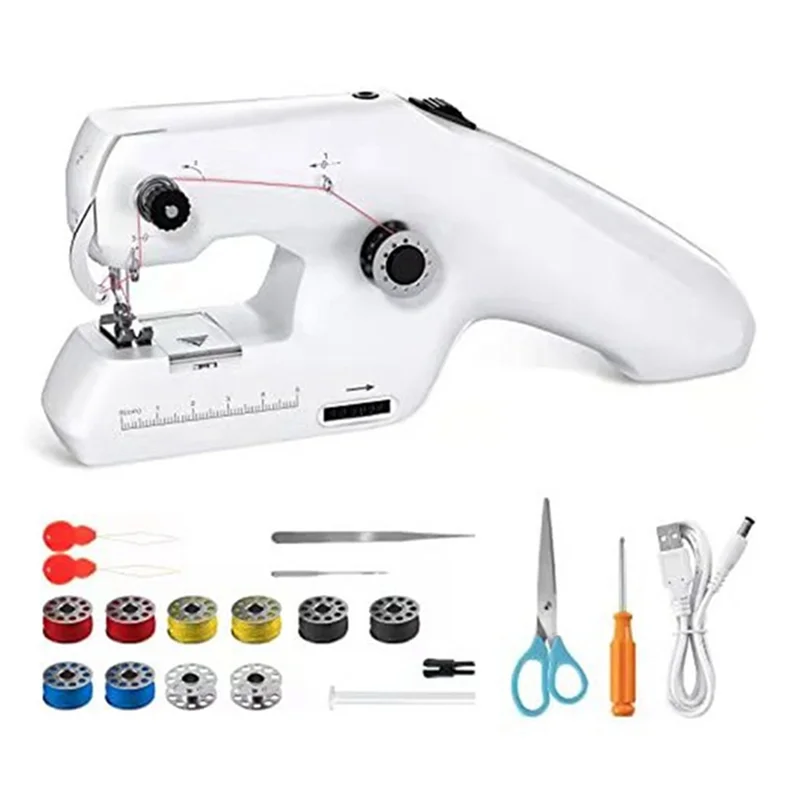 

Automatic Handheld Sewing Machine, Mini Portable Sewing Machine Cordless Sewing Machine for Adult DIY Home Sewing Tool A