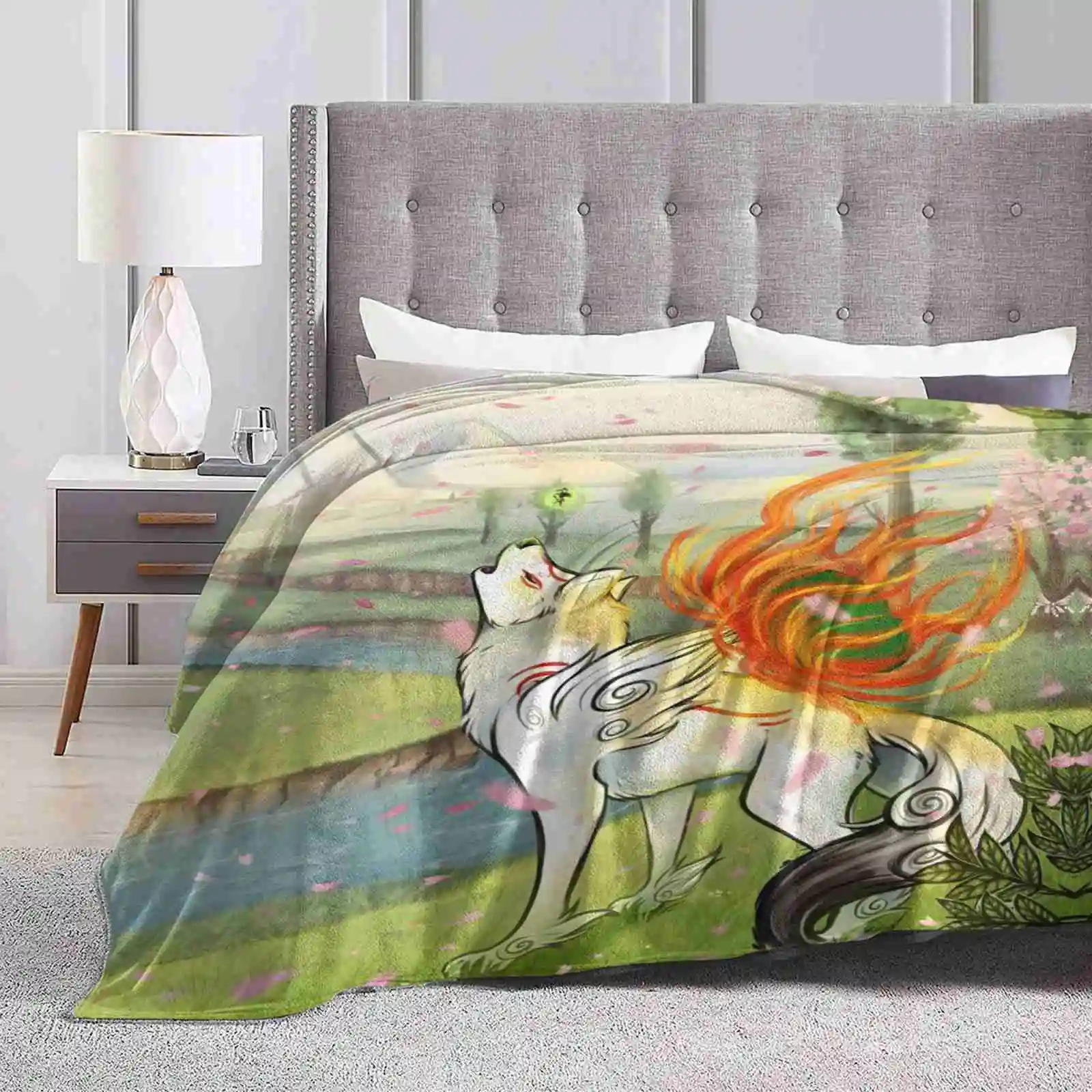 Okami Super Warm Soft Blankets Throw On Sofa/Bed/Travel Okami Amaterasu