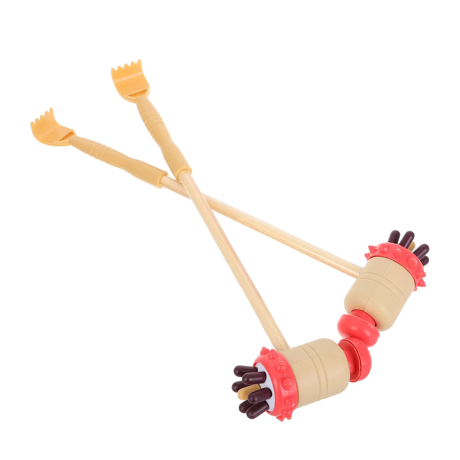 

2Pcs Wooden Bead Massager Hand Held Back Massage Stick for Deep Muscle Relief Portable Manual Massager for Waist Shoulder and