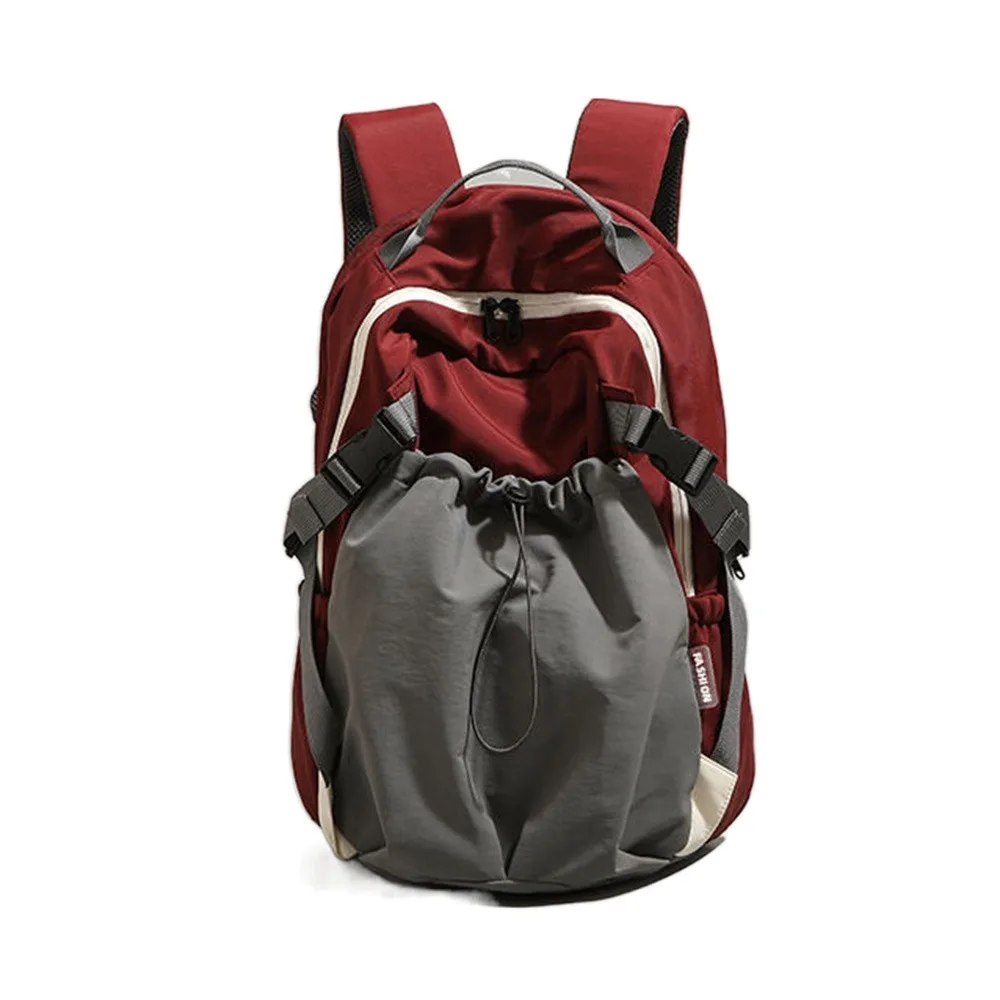 

Drawstring Vintage Workwear Backpack Adjustable Straps Soft Unisex Rucksack Large Capacity Multifunctional Nylon Knapsack