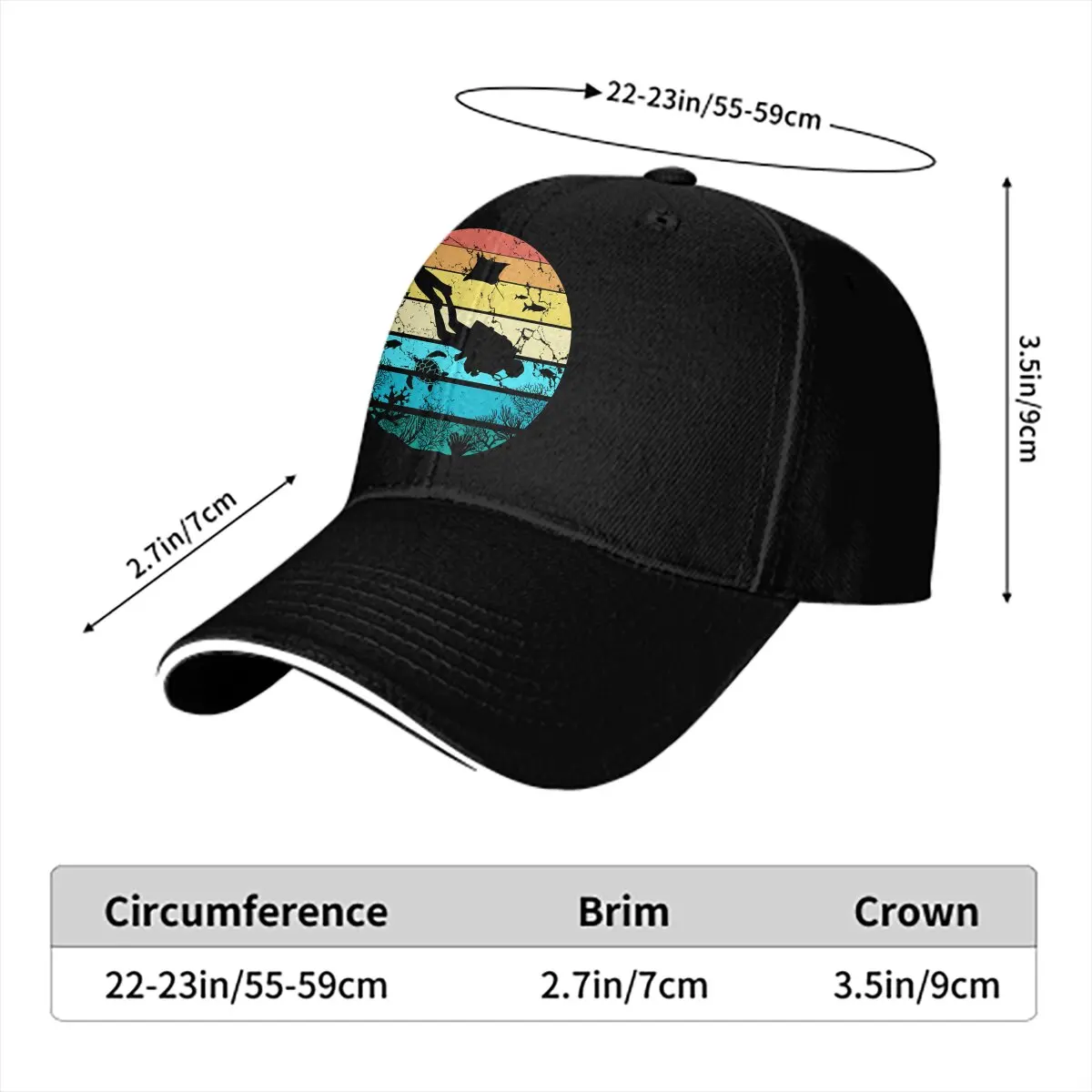 Summer Cap Sun Visor Retro Scuba Hip Hop Caps Diving Dive Cowboy Hat Peaked Hats