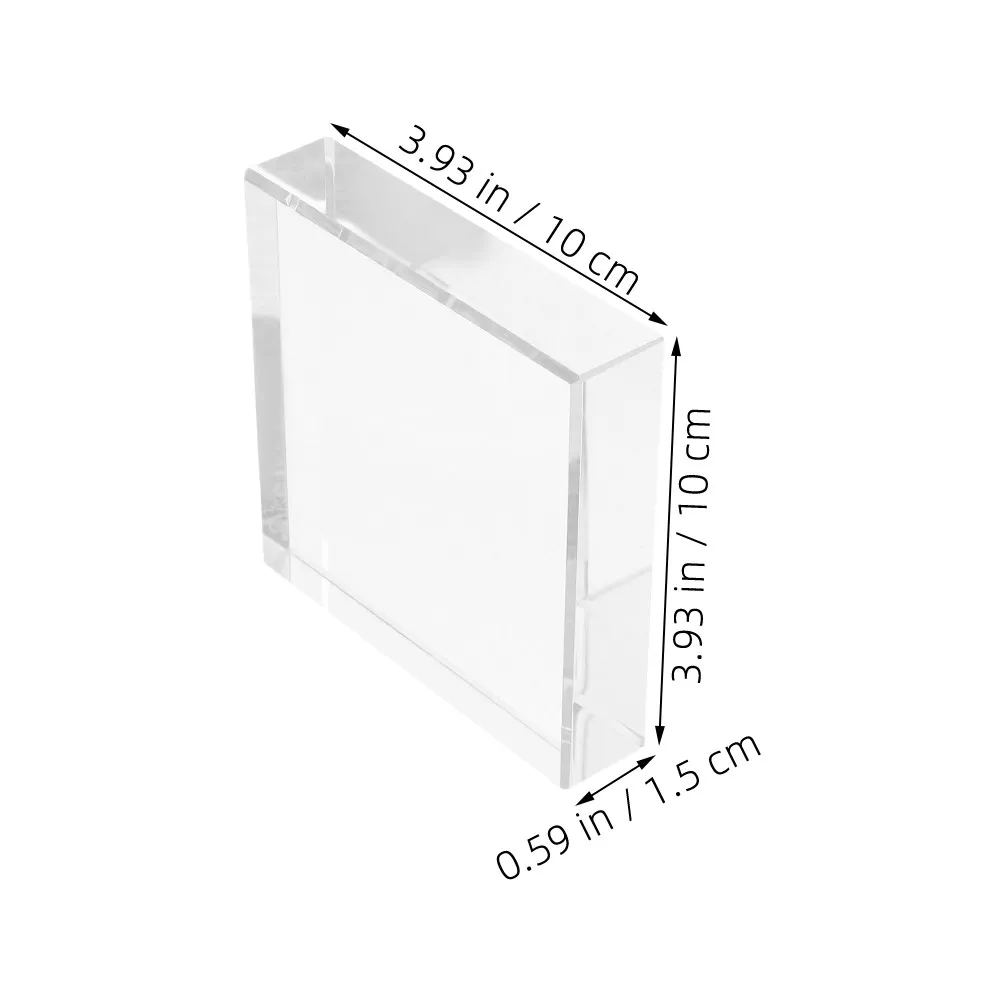 Clear Square Paperweight Hand Crafted Transparent Block for Office Desk Decor Home Crafts Art Display Elegant Calligraphy Water