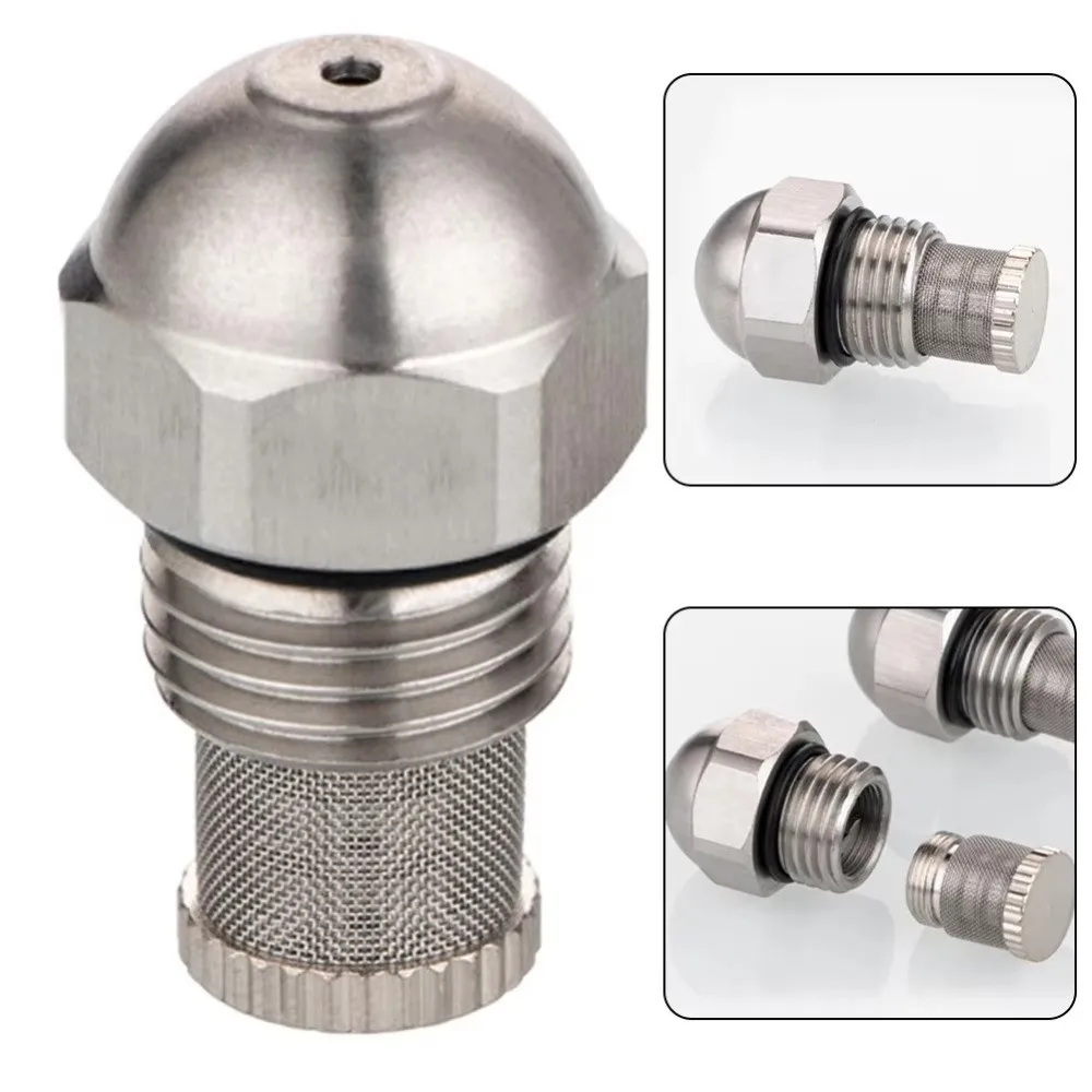 2PCS 304 Stainless Steel Misting Nozzle 1.5mm Orifice 1/4 BSPT Garden Misting Nozzle Silver Atomizing Spray Tip Plant Watering