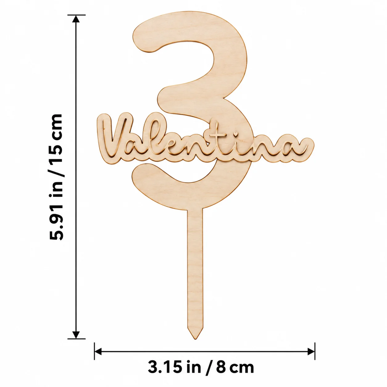 Custom Wooden Plaque Birthday Number Plaque Custom Engraved Name Blessing Date Sign 5mm Poplar Plywood Ornament for Cake Dessert