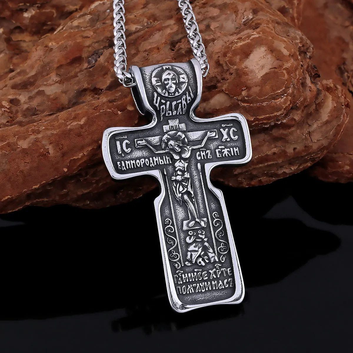 New Odin Design Stainless Steel Jesus Religious Belief Viking Necklace Nordic Men's Amulet Pendant Jewelry Gift Wholesale