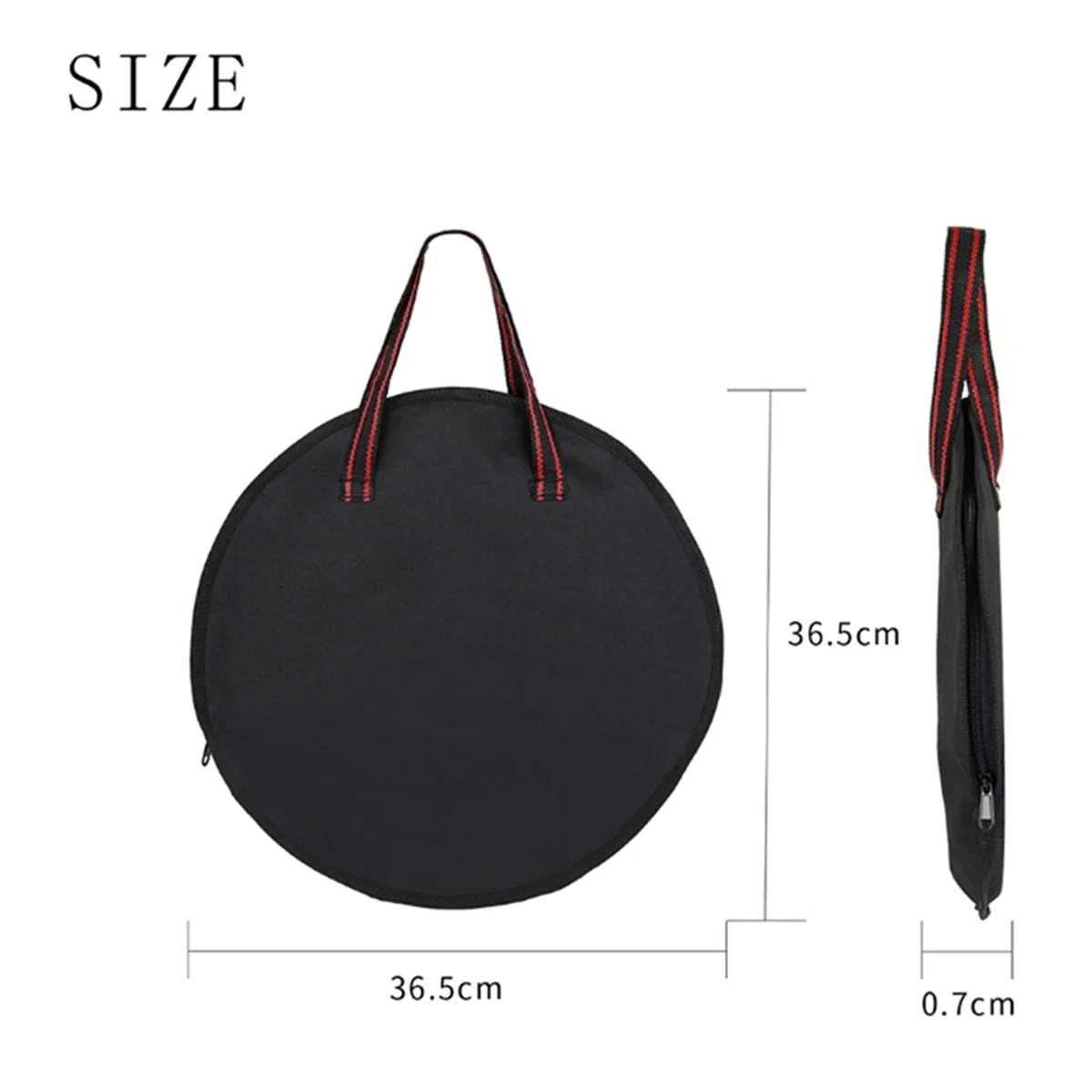 10 Inch Black Oxford Cloth Drum Bag Portable Drum Mute Pad with Handbag Drumhead Board Bag