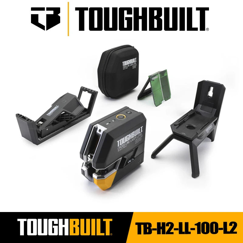 ToughBuilt TB-H2-LL-100-L2 100-FT Green Beam Self Leveling Cross-Line TOUGHBUILT Laser Level