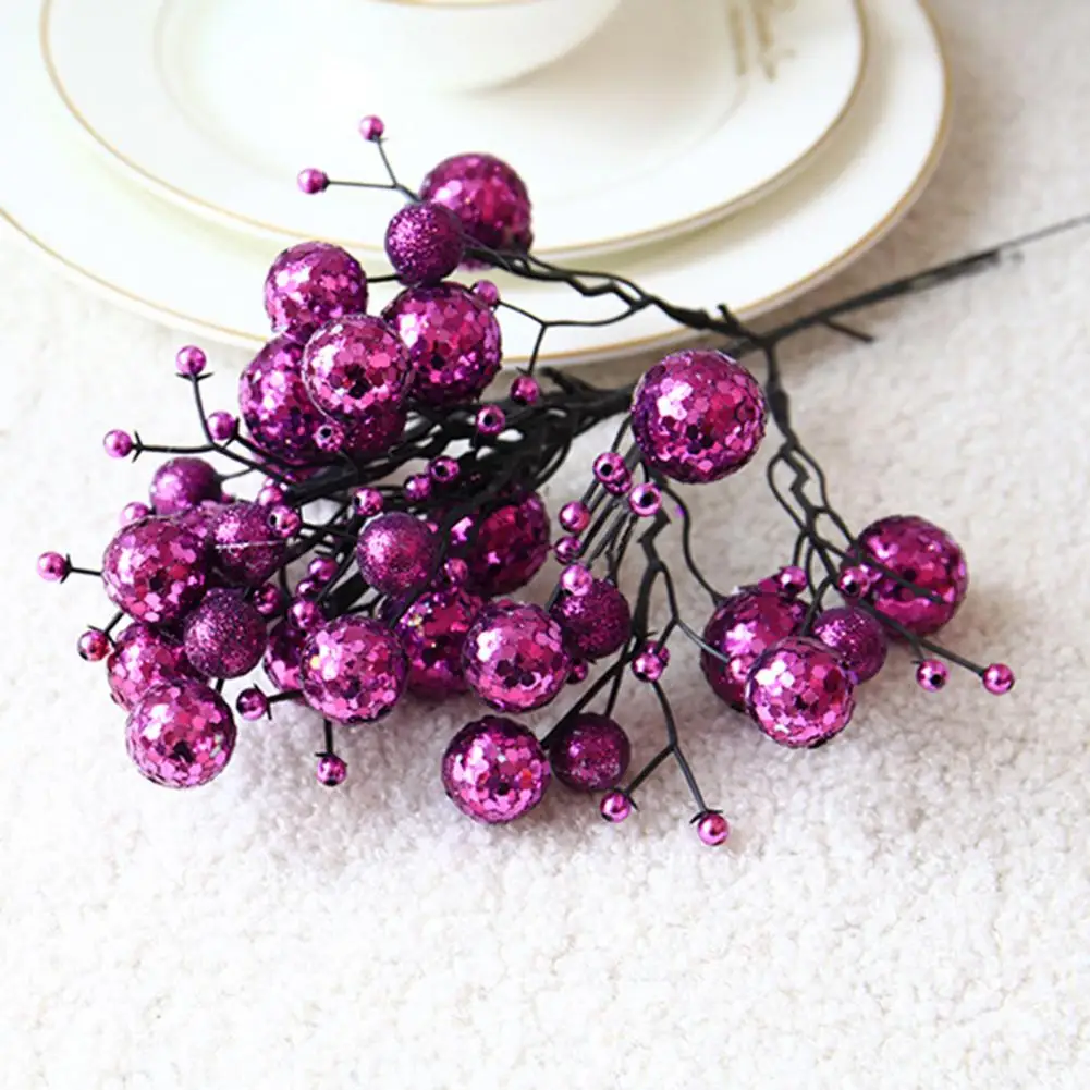 Unique Berry Branch Reusable Christmas Decorations Realistic Chirstmas Ornamental Christmas Tree Hanging Berry Branch