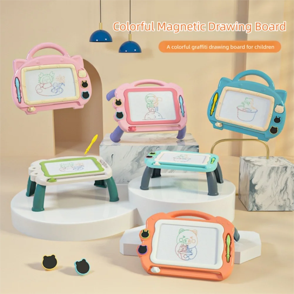

New Colorful Magnetic Drawing Board Large Size Gifts Erasable Doodle Board Leg Support Writing Painting Sketch Pad for Kids Toy
