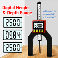 Digital Depth Gauge LCD Height Gauges Calipers With Magnetic Feet For Router Tables Woodworking Measuring Tools