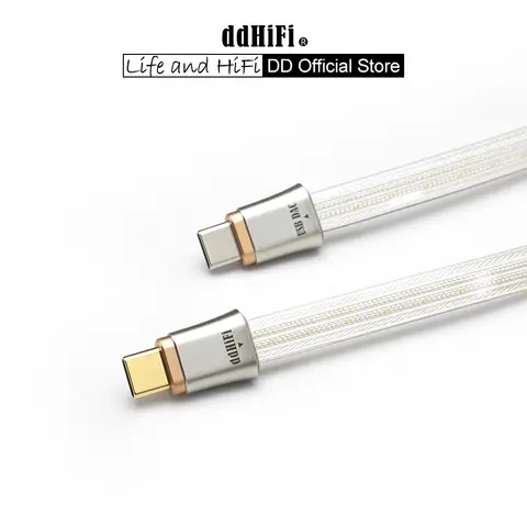 DD ddHiFi TC19CC (Comet) Flagship Pure Silver USB-C to USB-C OTG Digital Signal Cable, Four-Wire Parallel Design, 10/25cm