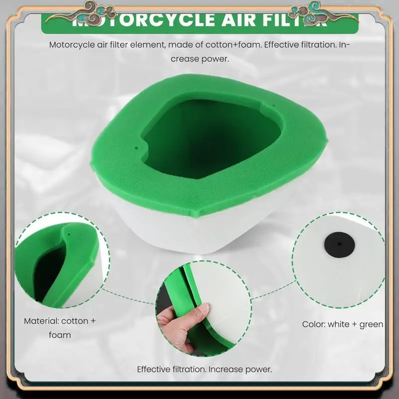 

Reliable-Motorcycle Air Filter Elements For Kawasaki KX250 KX252 KX250F 2017-2020 KX450 KX450F 2016-2018 11013-0755 11013-0766