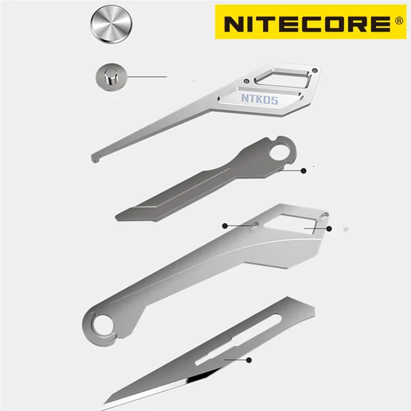 NITECORE NTK05 Mini Keychain Knife UltraTiny Titanium Keychain Tools Lightweight Multiple Purpose Folding Knife