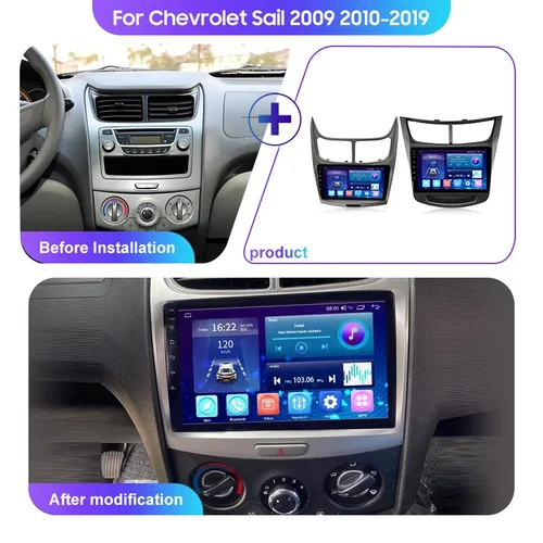 Imagen 2 del producto TDARRM Android Radio de coche para Chevrolet Sail 2009-2019 reproductor de vídeo Multimedia navegación estéreo GPS 4G Carplay Auto radio 2Din