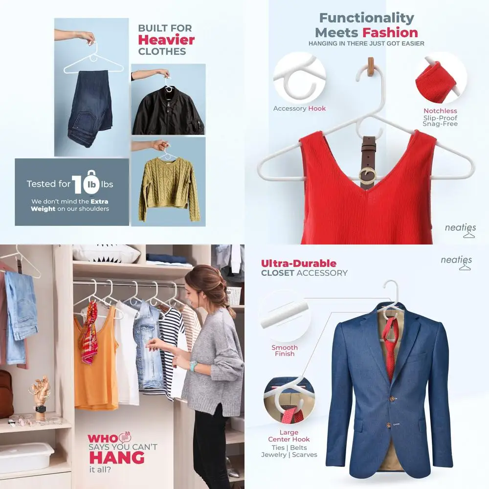 

Набор из 50+ прочных пластиковых вешалок для взрослой одежды, производство США, выдерживают до 3,6 кг, идеально подходят для брюк, пальто и джинсов, цвет мятный