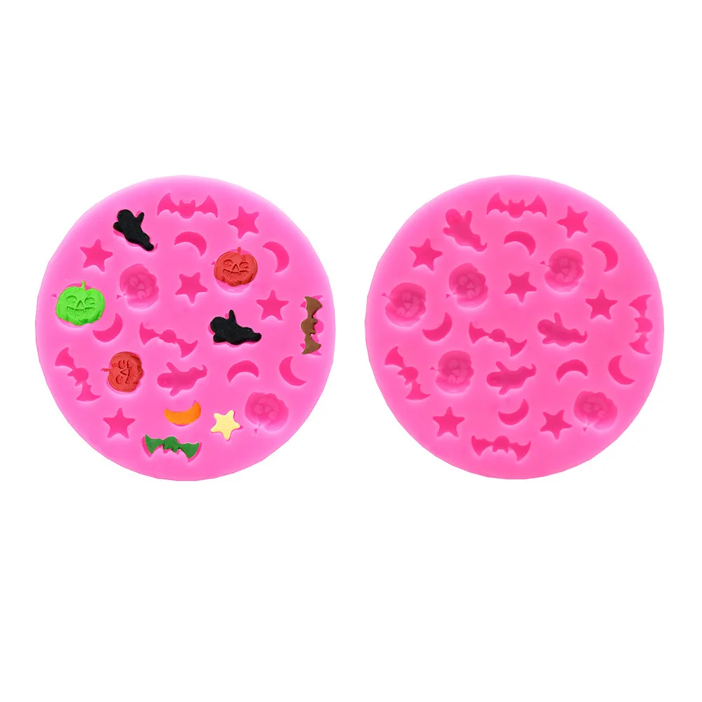 

2 шт., формы для торта на Хэллоуин, силиконовые формы премиум-класса с антипригарным покрытием, тыква, звезда, луна, летучая мышь, креативные формы для выпечки «сделай сам», кухонные вечерние инструменты для выпечки