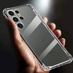 Thickened Airbag Shockproof Clear Soft Tpu Phone Case For Samsung Galaxy S24 Ultra S23 Transparent plus Back Cover S 24 23 cases