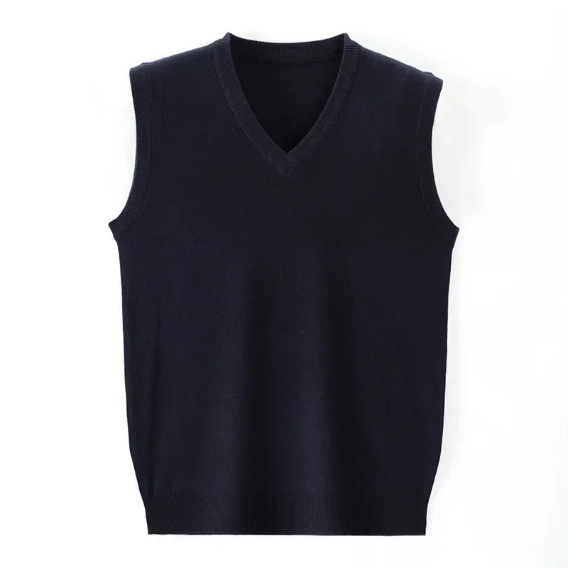 New Men\'s Cashmere Sweater Vest V-neck Sweater Large Size  Men\'s Knitted Vest