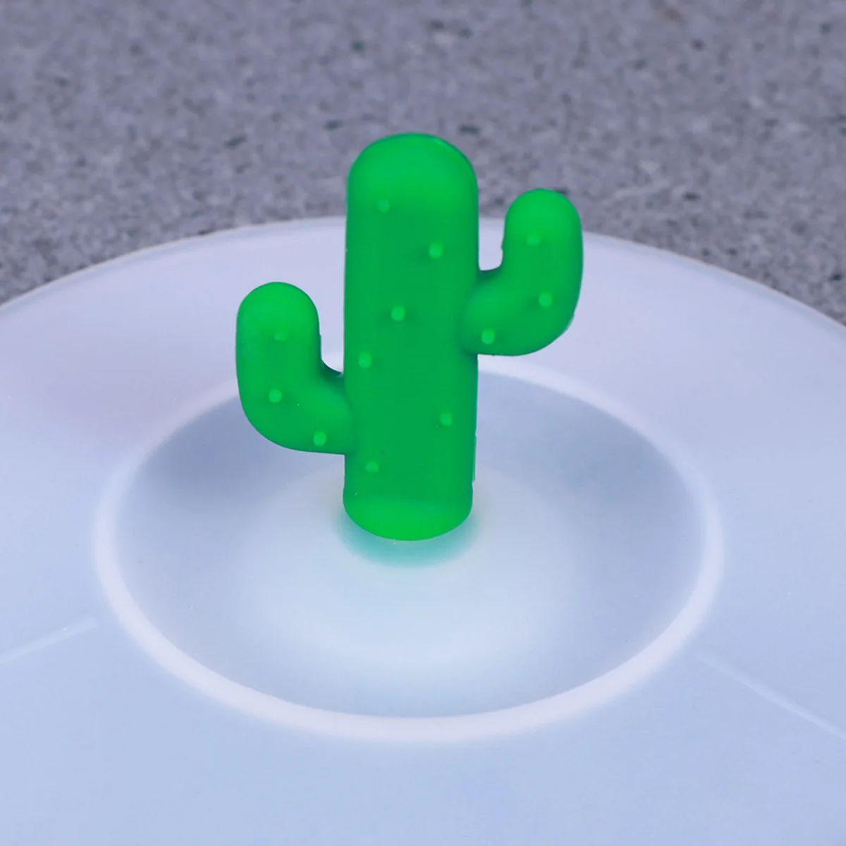 

Creative Food Grade Silicone Cup Cover Lid Dark Green Cactus Drink Covers Airtight Seal for Hot Cold Drinks Bowls