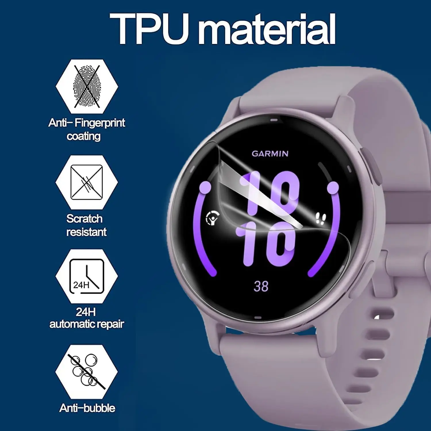 

10 шт. мягкая гидрогелевая пленка из ТПУ для умных часов Garmin Vivoactive 5, HD, прозрачная защитная пленка для экрана