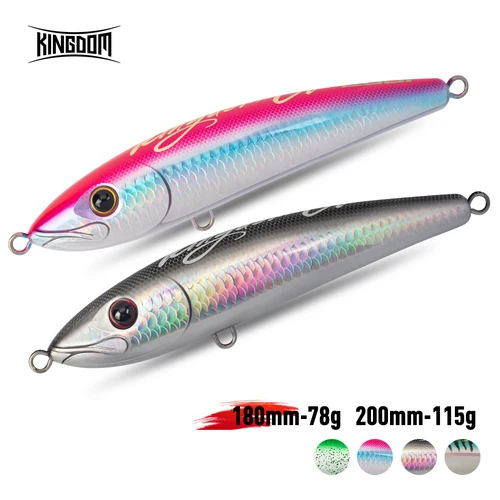 Imagen 1 del producto Kingdom GT Phantom-Señuelos tipo lápiz flotante, 180mm, 200mm, 78g, 115g, señuelo de pesca en el mar, cebos duros artificiales, pesca en agua salada