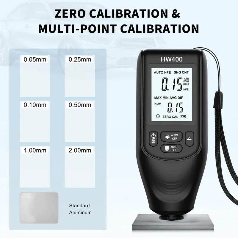 Coating Thickness Gauge Professional Coating Depth Gauge Tester For Cars LCD Display Automotive Paint Thickness Measurement With