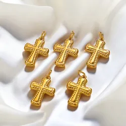 2PCS Stainless Steel Cross Pendant with Open Ring Exquisite Vintage Solid DIY Charms Necklace Bag Jewelry Making