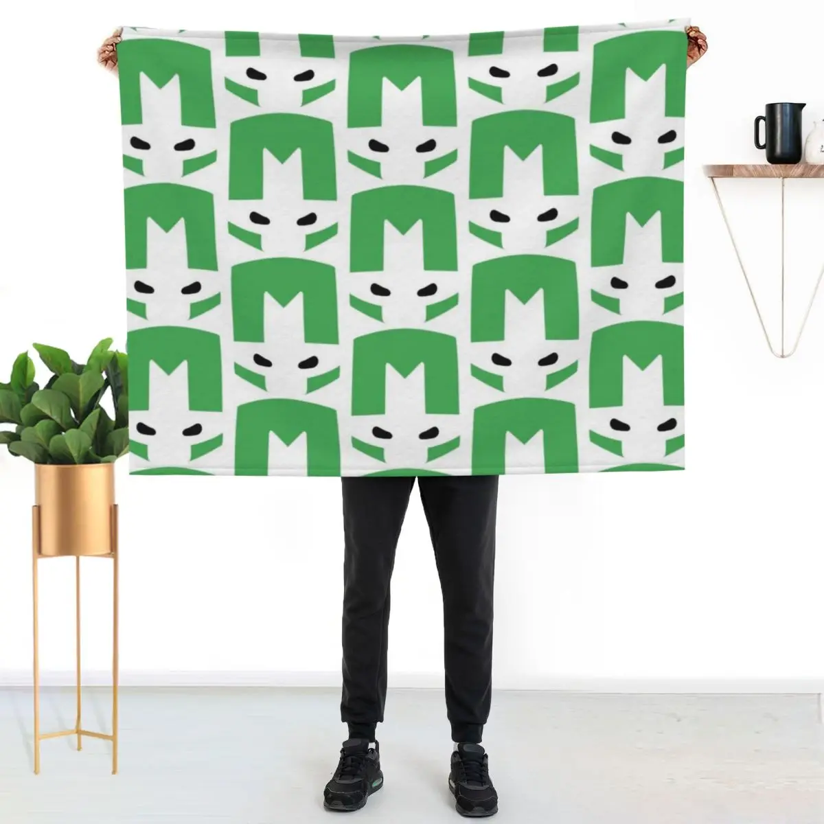 

Castle Crashers Minimal Green Knight Throw Blanket Machine Washable Soft Warm Blanket