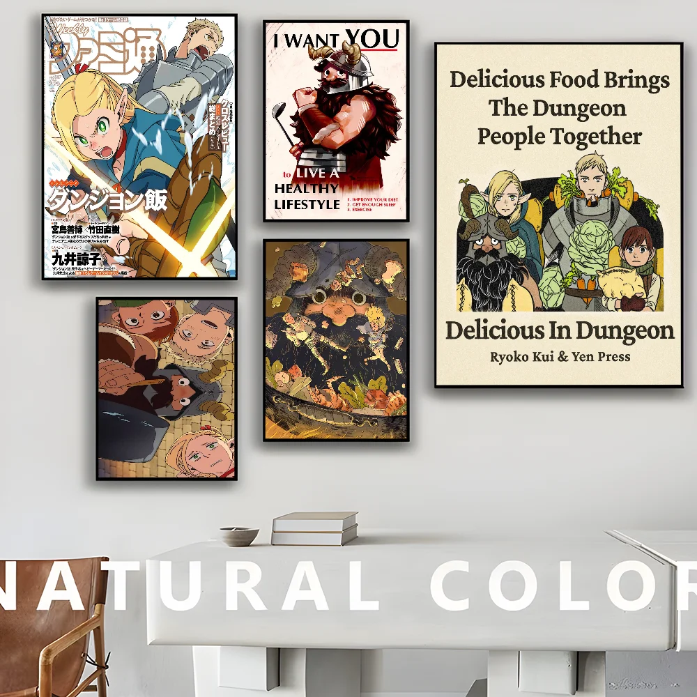 Delicious in Dungeon Classic Vintage Posters Whitepaper Prints Posters Artwork Kawaii Room Decor