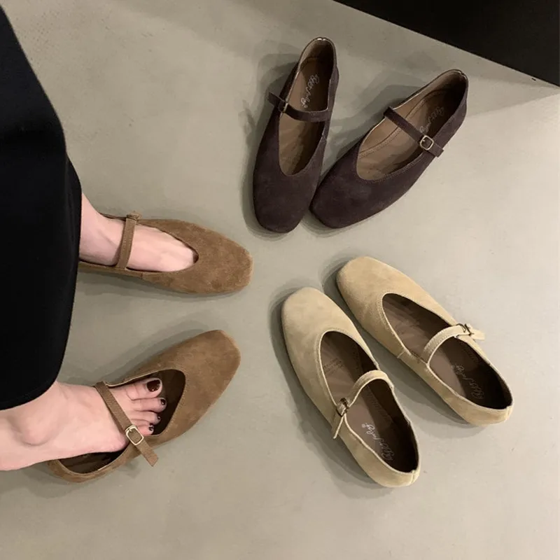 Bailamos Brand New Women Flats Round Toe Shallow Slip On Ladies Casual Ballet Shoes Soft Leather Eelgant Dress Shoes Mujer Size