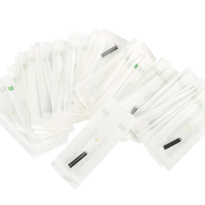 50/100/500 шт U-образная черная 16-контактная игла для перманентного макияжа, лезвия игл для татуировки бровей для микроблейдинга, ручка для вышивания