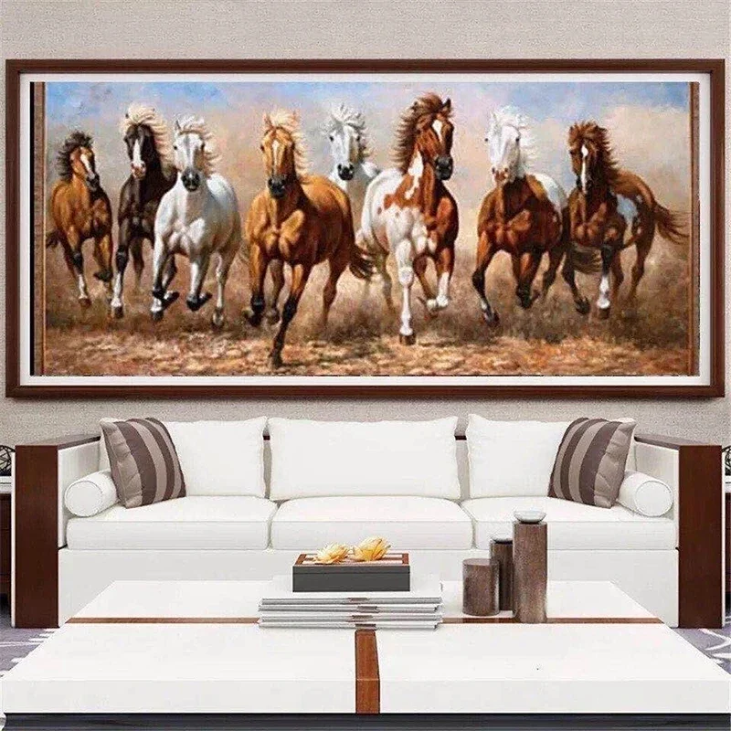 Modern Galloping Horses Landscape Canvas Painting Posters and Prints Wall Art Picture for Living Office Room Bedroom Home Decor