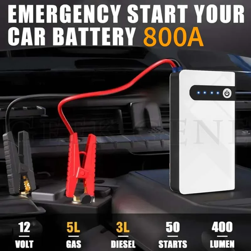 GKFLY 800A Car Jump Starter 12V Petrol Diesel Starting Device Cables Portable 12000mAh Power Bank  Car Battery Charger Buster