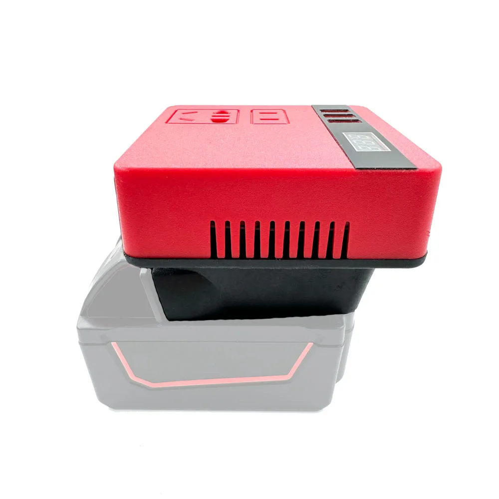 Imagem -03 - Inversor de Energia Portátil para Milwaukee 18v Li-ion Battery Dc18v to Ac110120v Adaptador de Carregador Bateria com Exibição Atual