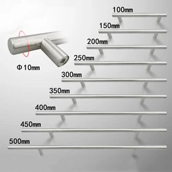 Diameter 10mm Stainless Steel Kitchen Door Cabinet T Bar Handle Pull Knob 2