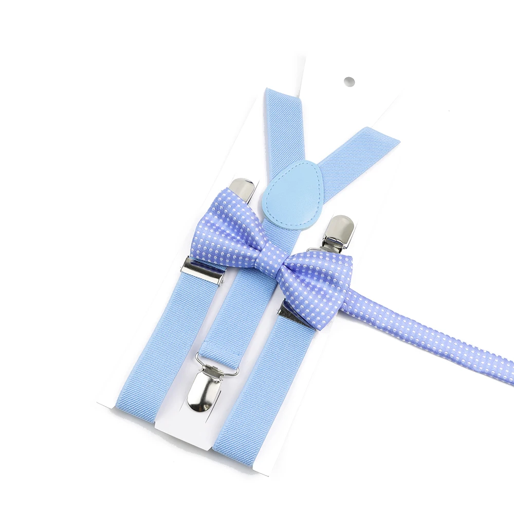 Men's Kids Solid Color Suspender Bowtie Set