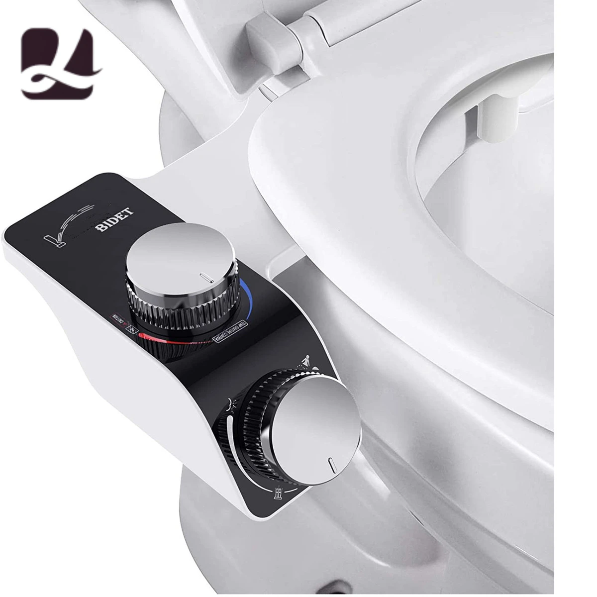 Toilet Seat Attachment Non-Electric Self-Cleaning Twin Sprayer Hot & Cold Water Mixer Sprayer Women's Bathroom Fittings Sprayer