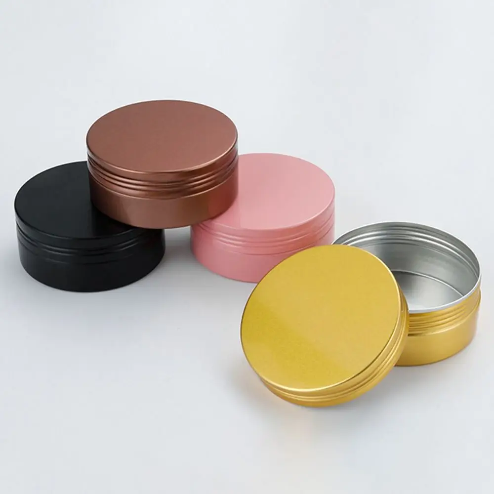 4pcs Aluminum Tin Jar for Cream Balm Nail Candle Cosmetic Container Refillable Bottles Tea Cans Metal Box Candle Jars