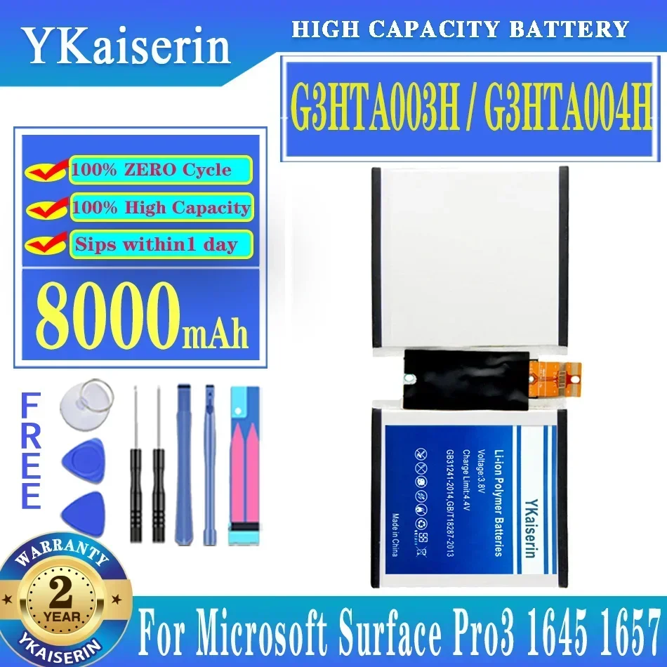 

Аккумулятор мобильного телефона 8000 мАч для Microsoft Surface 3 1645 1657 серии планшетных ПК G3HTA007H G3HTA003H/G3HTA004H