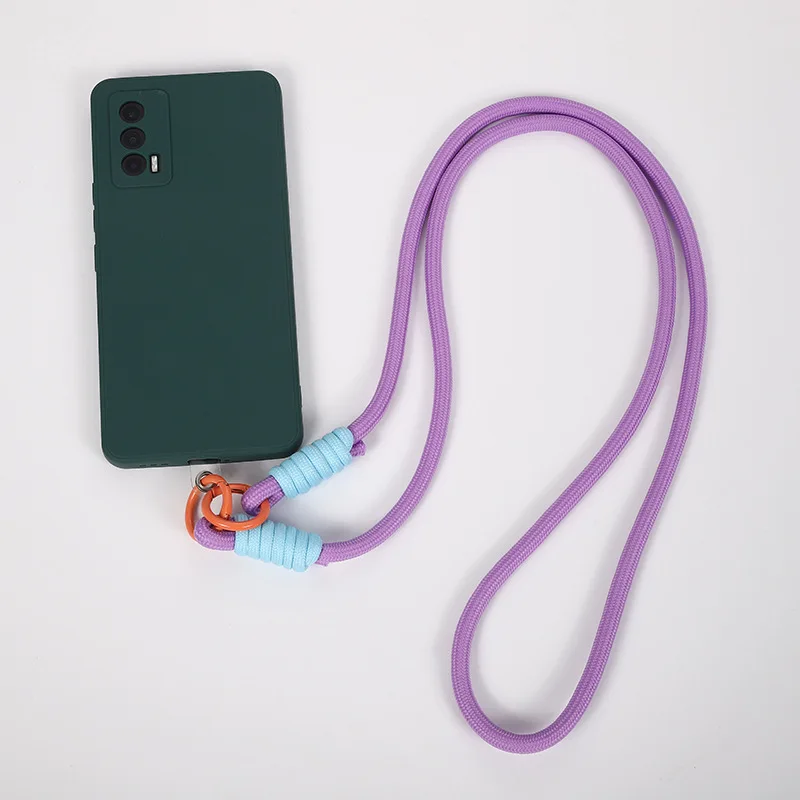 New Braided Mobile Phone Lanyard Wrist Strap Colourful ID Badge Bag Neck Lanyard Multifunctional Lanyards Drawstring Wholesale